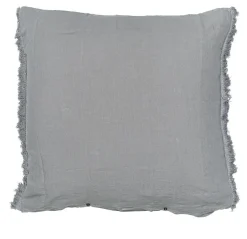 Coussin frangé gris 80x80cm