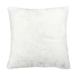 Coussin imitation fourrure Opulence blanc - 40x40 cm