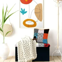 Coussin patchwork dehoussable 40x40cm