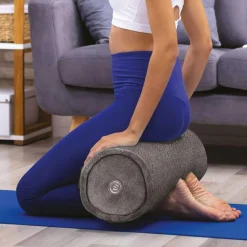 Coussin rond de massage vibrant gris - 25x14x14 cm