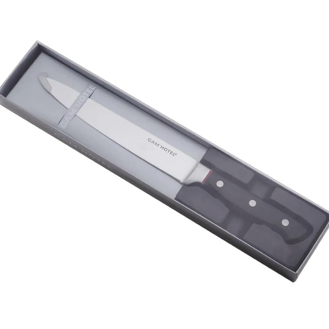 Couteau à trancher Hiro noir/rouge - 33 cm