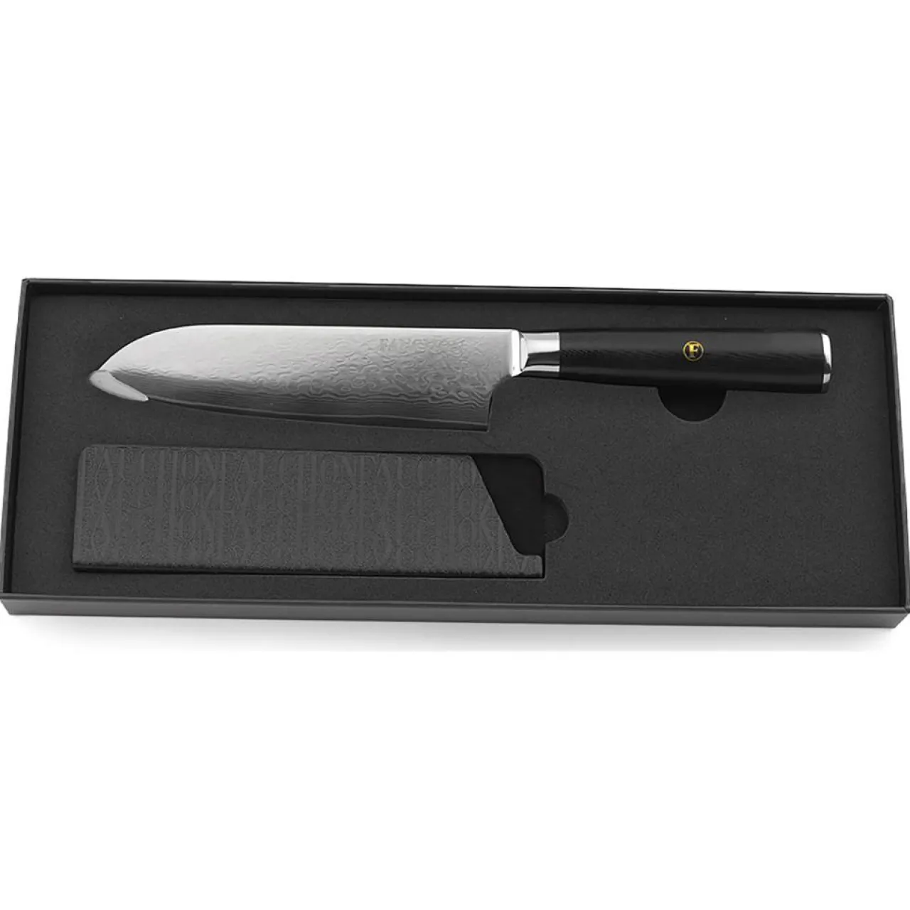 Couteau santoku Damas noir - 29.5 cm