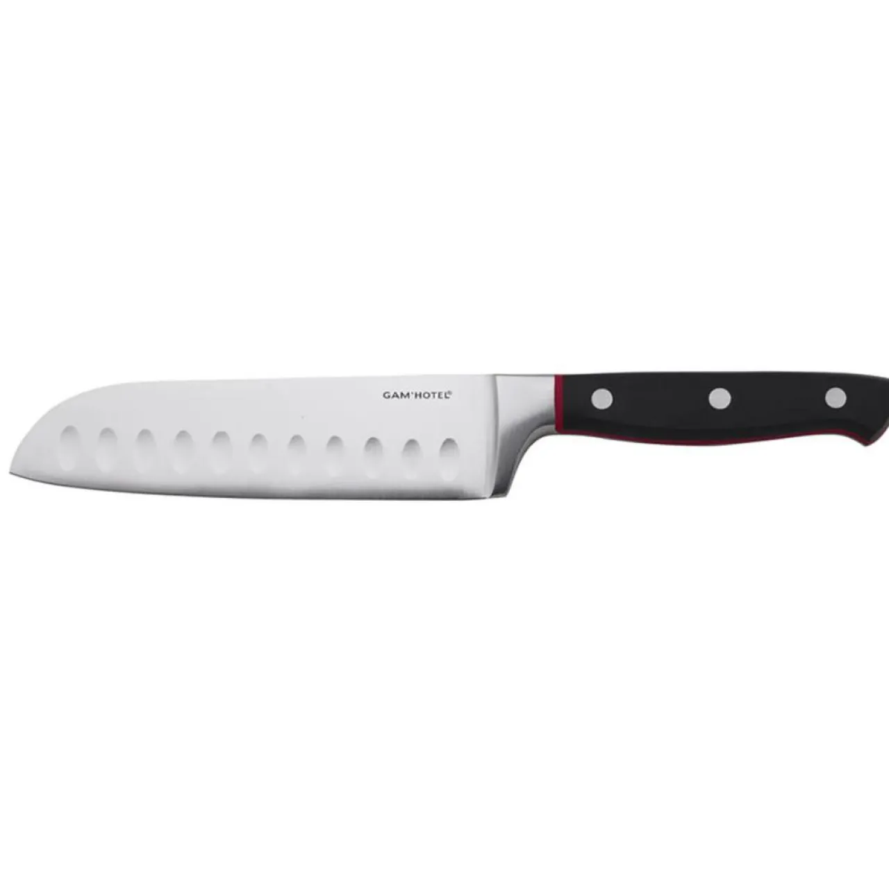 Couteau santoku Hiro noir/rouge - 25.5 cm