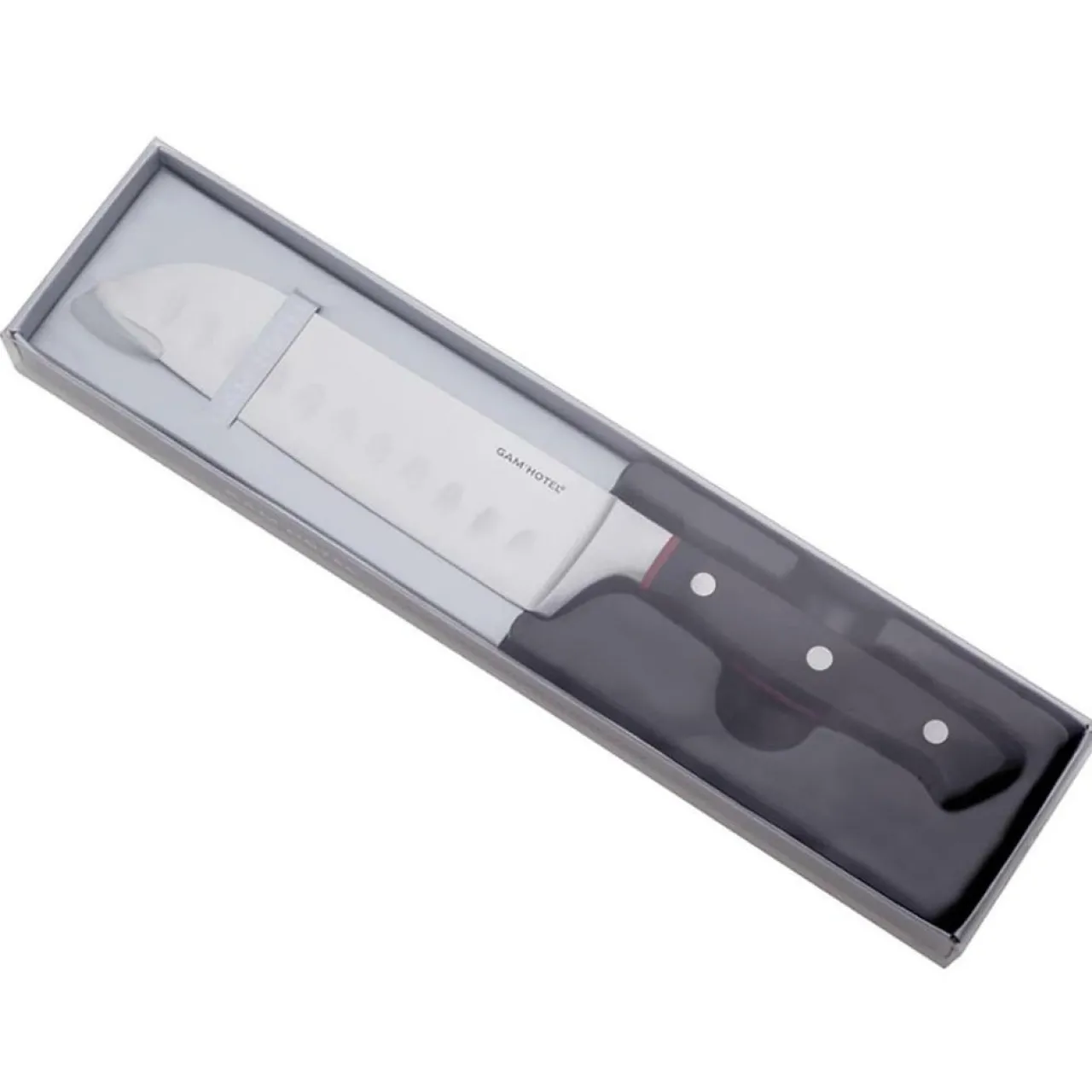 Couteau santoku Hiro noir/rouge - 25.5 cm