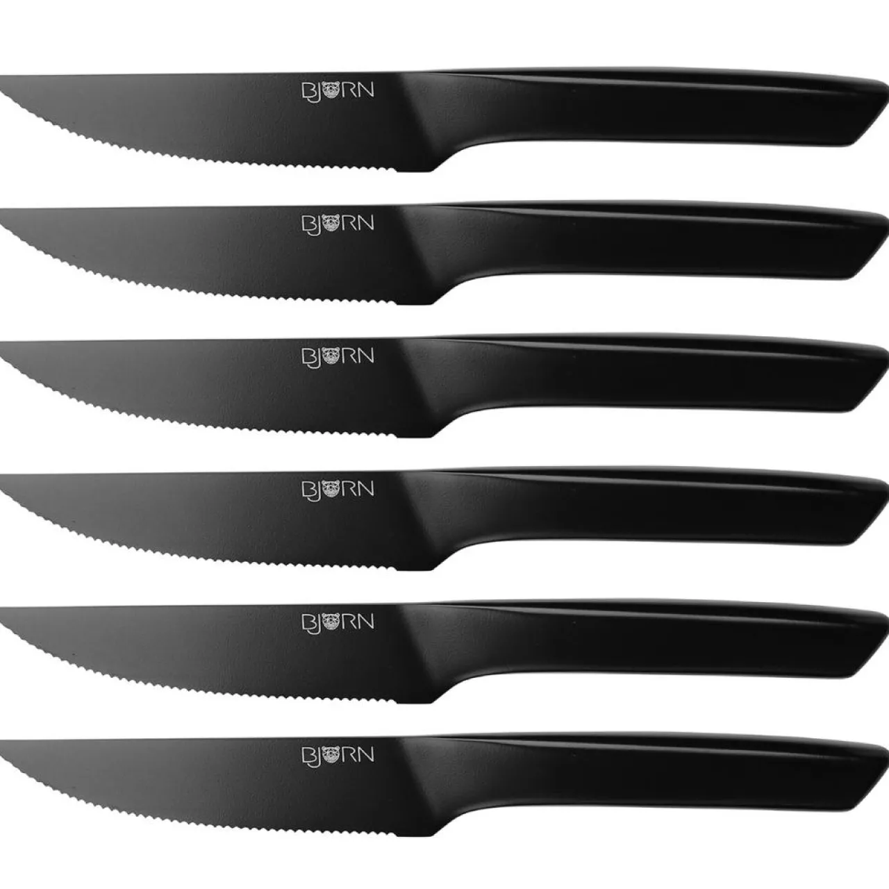 Couteaux à steak Jensen noir mat - 6 pièces