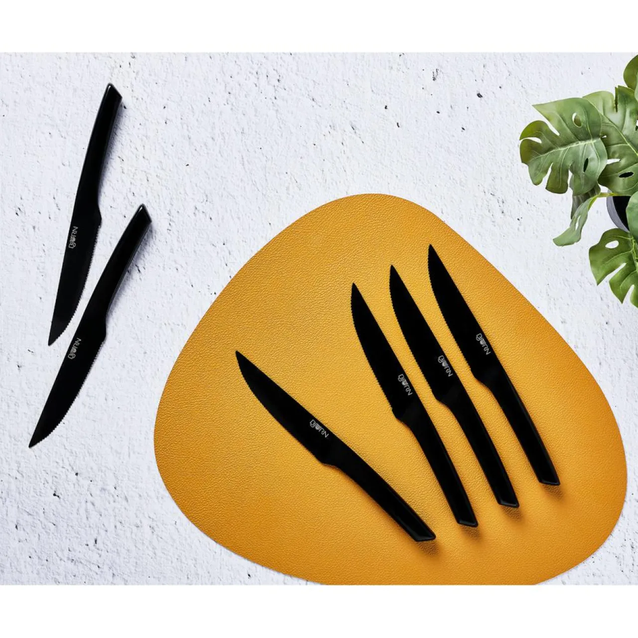 Couteaux à steak Jensen noir mat - 6 pièces