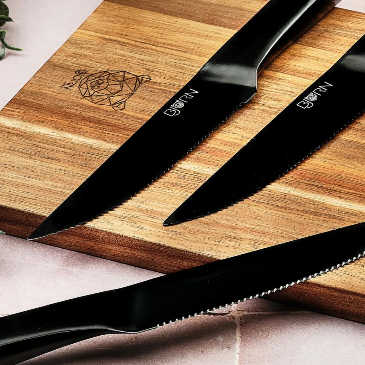 Couteaux à steak Jensen noir mat - 6 pièces