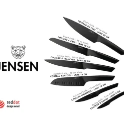 Couteaux de cuisine Jensen - 6 pièces noir mat
