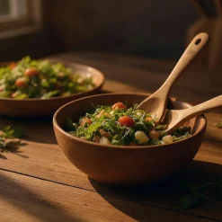 Couverts à salade en bois d'acacia SKOV marron