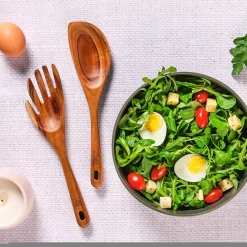 Couverts à salade en bois d'acacia SKOV marron