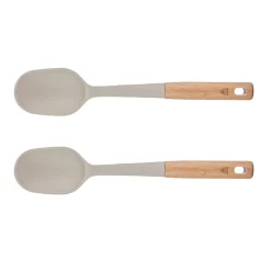 Couverts à salade en bois et silicone GUNNAR beige/marron