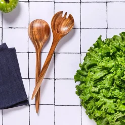 Couverts à salade en bois d'acacia ROLF marron