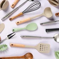 Couverts à salade en thermoplastique JESPER noir