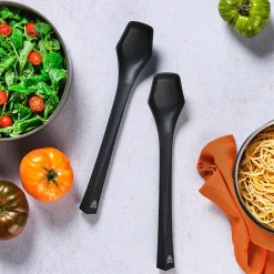 Couverts à salade en thermoplastique JESPER noir