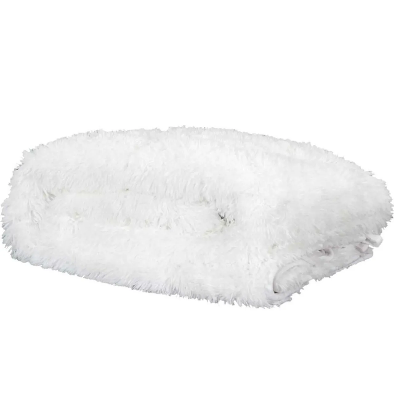 Couverture pondérée fausse fourrure blanche - 153x0x203 cm