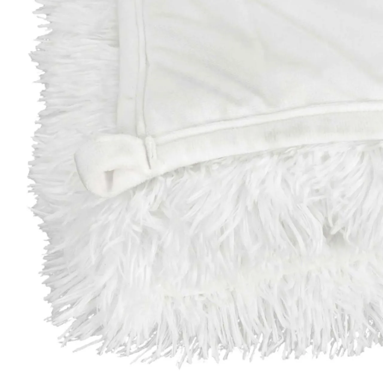 Couverture pondérée fausse fourrure blanche - 153x0x203 cm
