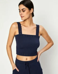 Crop top Jeanne bleu marine
