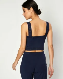 Crop top Jeanne bleu marine