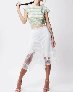 Crop-Top en Coton & Soie Alice vert clair
