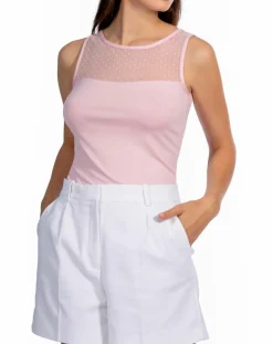 Débardeur bretelles larges rose