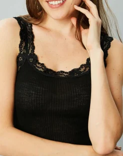 Débardeur Catherine en Laine & Soie noir