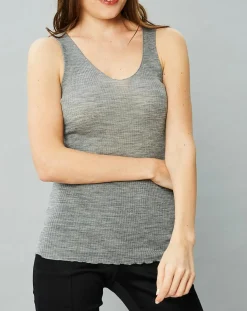 Débardeur Célia en Laine & Soie gris