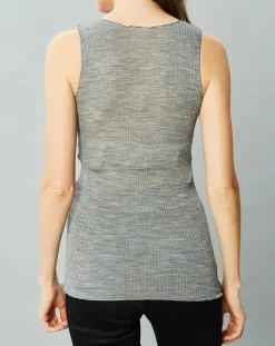 Débardeur Célia en Laine & Soie gris