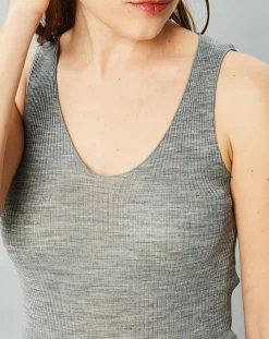 Débardeur Célia en Laine & Soie gris