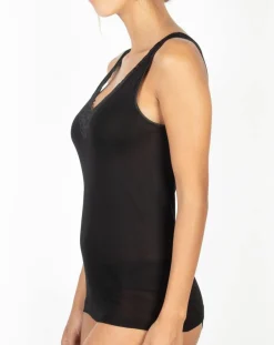 Débardeur Dora en Coton avec dentelle noir
