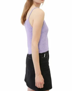 Débardeur en Alpaga & Laine mélangés cropped violet clair