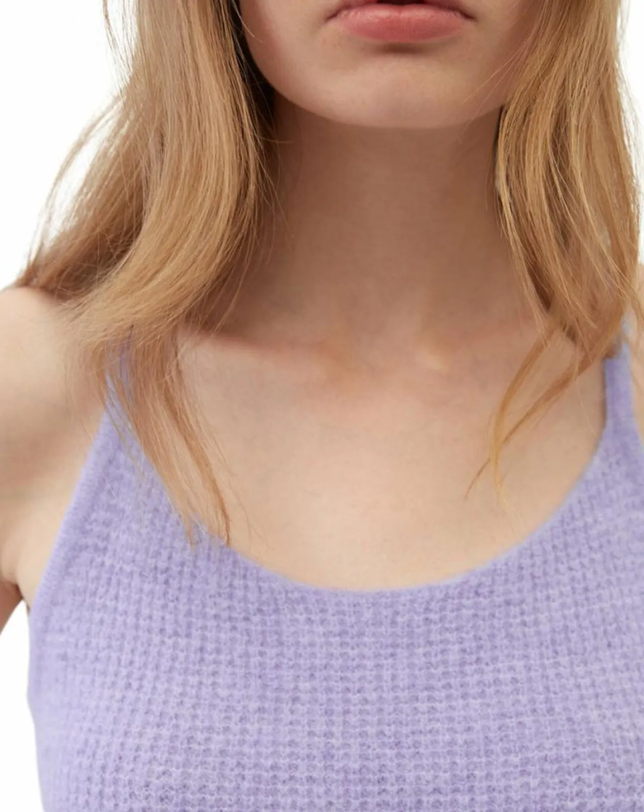 Débardeur en Alpaga & Laine mélangés cropped violet clair