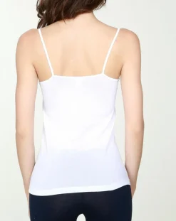 Débardeur en Coton fines bretelles blanc