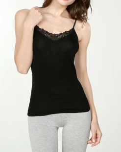 Débardeur en Coton fines bretelles noir