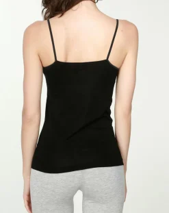 Débardeur en Coton fines bretelles noir