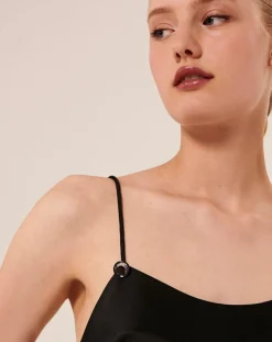 Débardeur en satin Tess noir