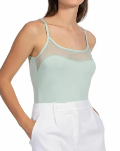 Débardeur fines bretelles vert