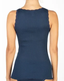 Débardeur fines bretelles Laine mélangée bleu