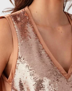 Débardeur Lina beige/doré