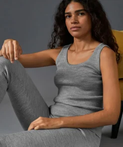 Debardeur Ségolène 100% laine Cotelé gris argent