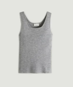 Debardeur Ségolène 100% laine Cotelé gris argent