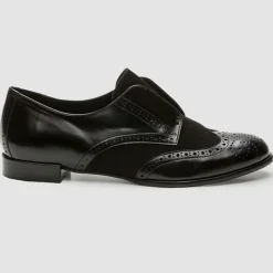 Derbies en Cuir et Velours de Cuir Elima noires