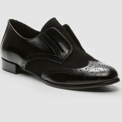 Derbies en Cuir et Velours de Cuir Elima noires