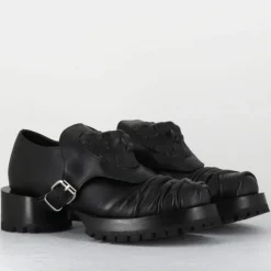 Derbies en Cuir lion noires - Talon : 9.5cm