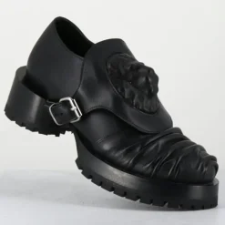 Derbies en Cuir lion noires - Talon : 9.5cm