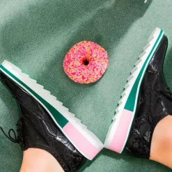 Derbies en Cuir Vernis Vallea noires - Talon 5 cm