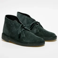 Desert boots en Velours de Cuir vert foncé