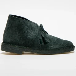Desert boots en Velours de Cuir vert foncé