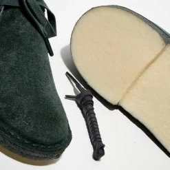 Desert boots en Velours de Cuir vert foncé