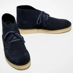Desert boots en Velours de Cuir Coal marine