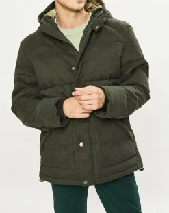 Doudoune Micro Twill Barn Puffer kaki foncé